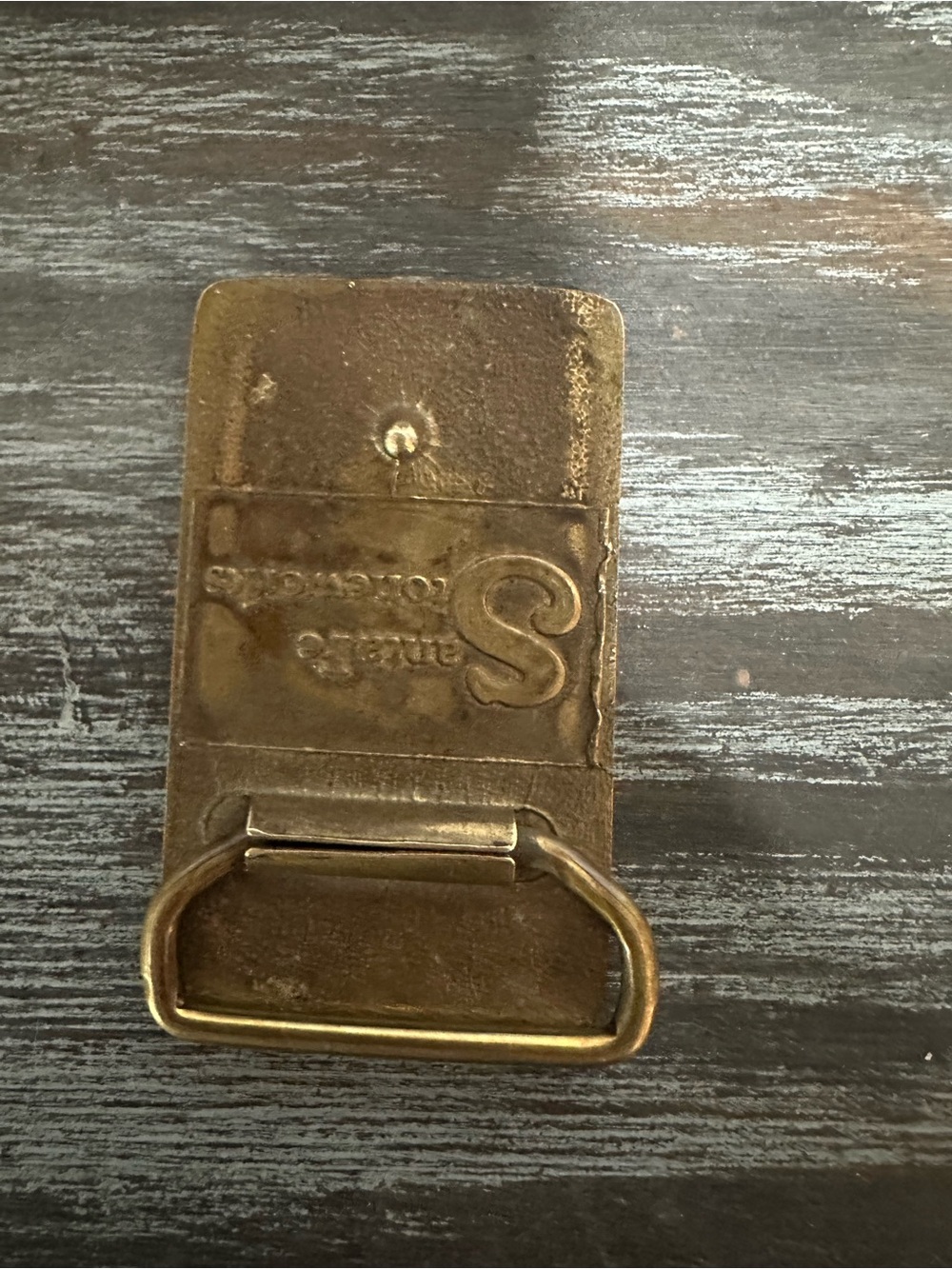 Vintage Brass Belt Clip Key Holder - Gold Tone
